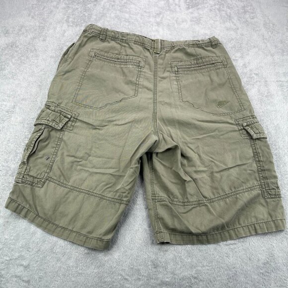 Vintage Nike Sportswear Cargo Shorts Mens Medium Green Distressed Drawstring - Picture 10 of 13